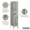 Salsbury Industries 1 Tier Vented Locker, 12"Wx66"Hx18"D, 1 Door, Gray, Unassembled 71158GY-U - alternate 4